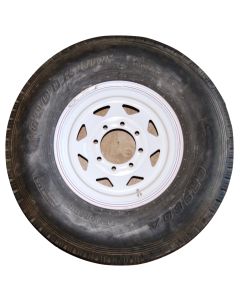 Tire&Wheel 235/85R16 on 8 on 6.5" White Spoke Goodride