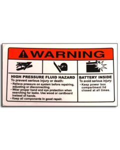 Decal Warning High Pressure Hazard