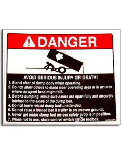 Decal Danger Avoid Injury (Dumps)